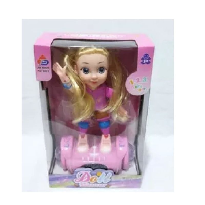 ANGELES DEL HOGAR - Muñeca Doll Balance Car  Scooter Luz Y Músic Rosa
