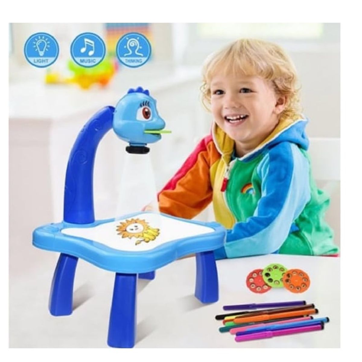 ANGELES DEL HOGAR - Mesa Didactica Dibujo para niños Azul