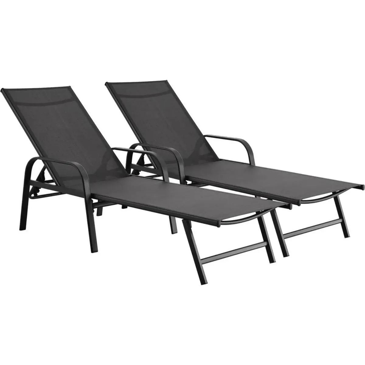 MIDTOWN - Juego De Reposeras Acero Negro X2 Midtown