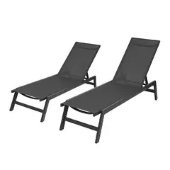 MIDTOWN - Juego de Reposeras Aluminio Negra X2