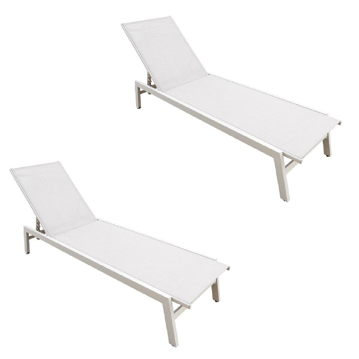 MIDTOWN - Juego de Reposeras Aluminio Blanco X2 Midtown