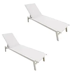 MIDTOWN - Juego de Reposeras Aluminio Blanco X2