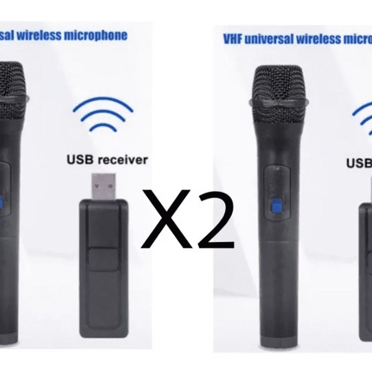GENERICO - Pack X2 Micrófono Karaoke Micrófono Inalámbrico Usb