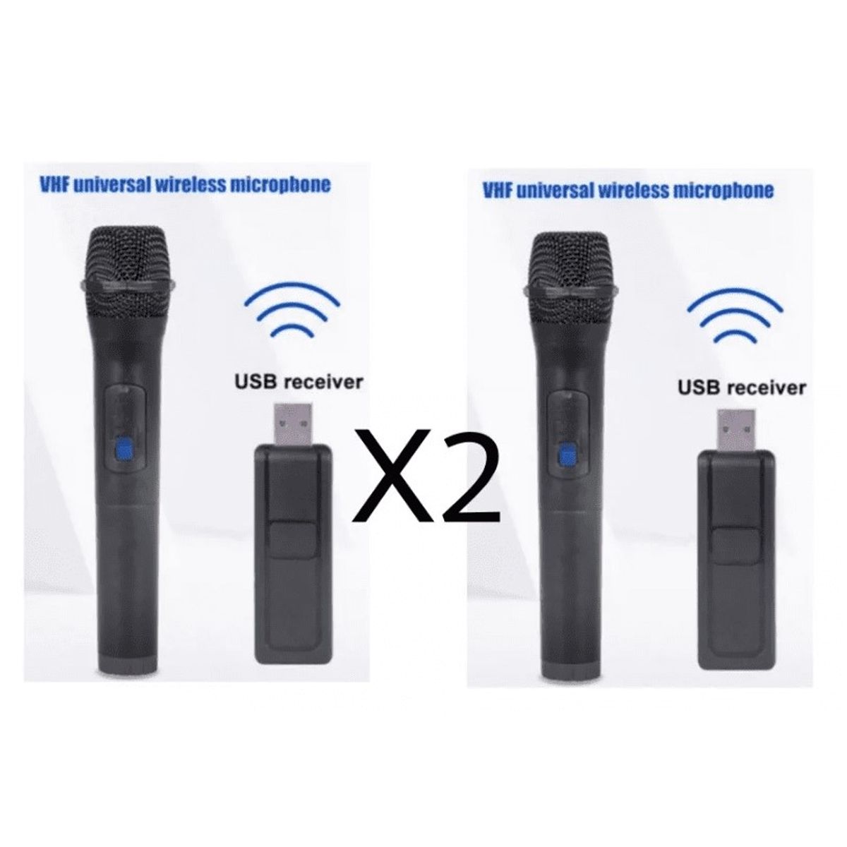 GENERICO - Pack X2 Micrófono Karaoke Micrófono Inalámbrico Usb