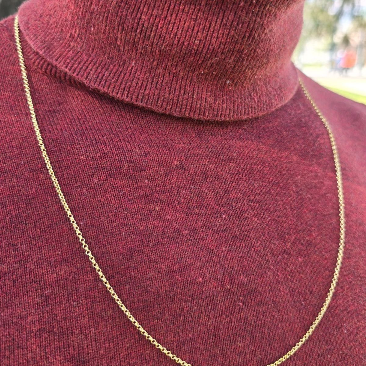 GENERICO - Cadena Tejido Rolo Delgado Oro Laminado 18k