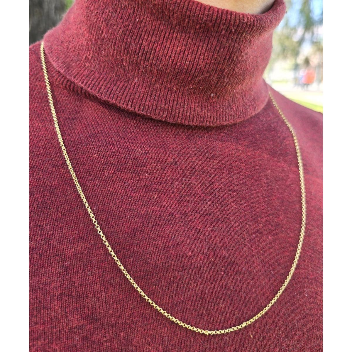 GENERICO - Cadena Tejido Rolo Delgado Oro Laminado 18k