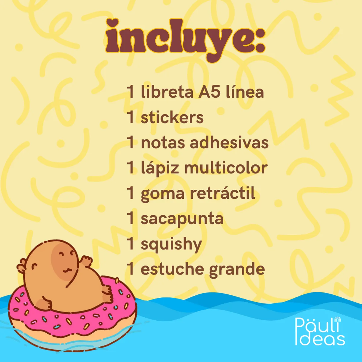 GENERICO - Papelería Capibara Kawaii Box De Regalo Capybara Tamaño L