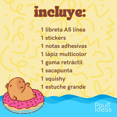 Imagen 2 del producto Papelería Capibara Kawaii Box De Regalo Capybara Tamaño L