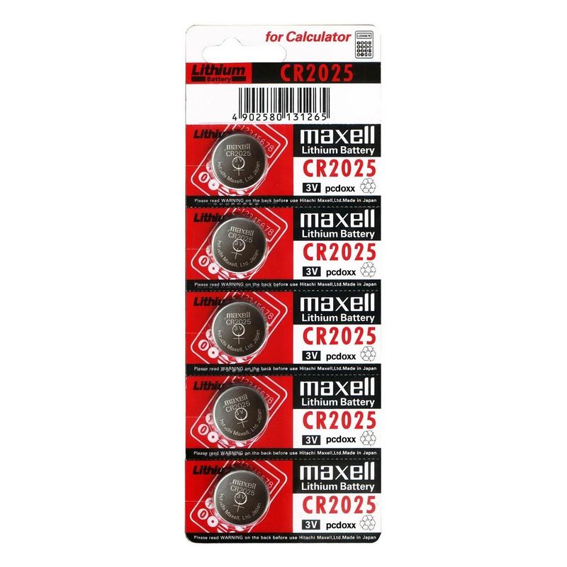 MAXELL - Pilas Maxell Cr2025 3v Tipo Botón Japonesa 5 Unidades