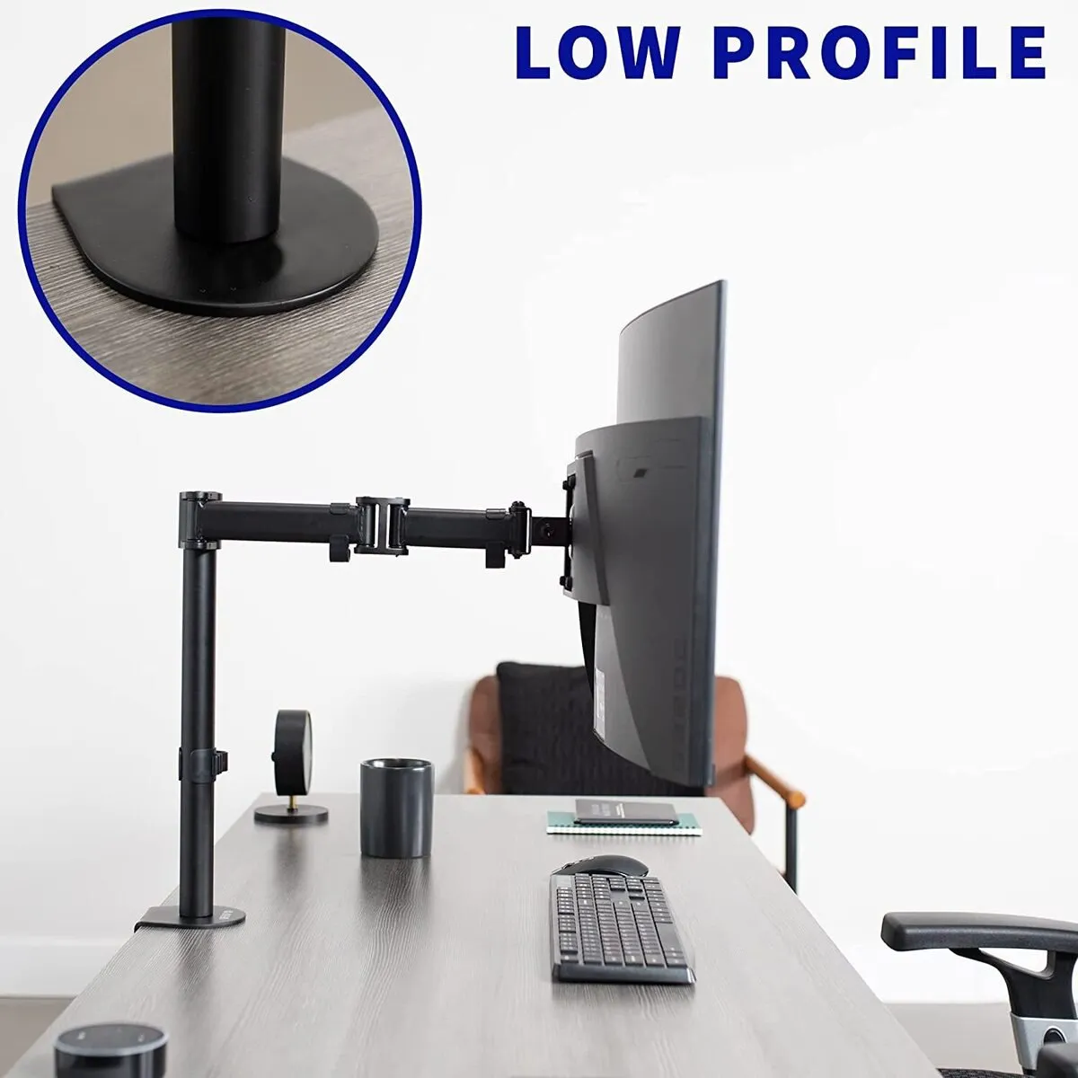 NOVYSTOR - Soporte Un Brazo Monitor 13 A 27 Base Ajustable Articulado