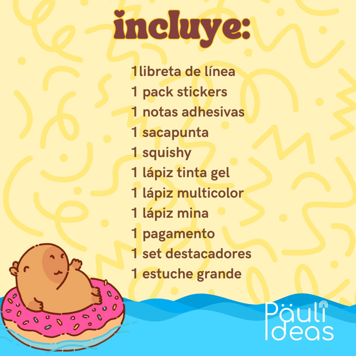 GENERICO - Papelería Capibara Kawaii Box De Regalo Capybara Tamaño Xl