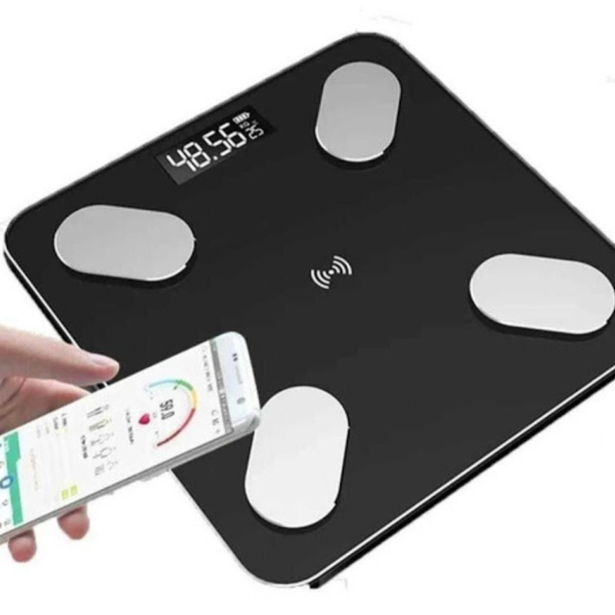 GENERICO - Báscula De Baño Digital Inteligente Bluetooth Para Grasa NEGRO