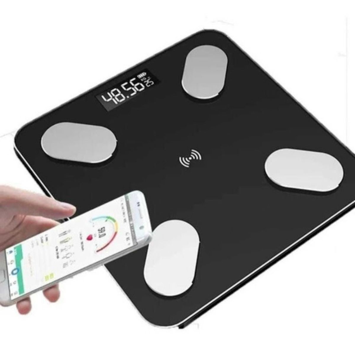 GENERICO - Báscula De Baño Digital Inteligente Bluetooth Para Grasa NEGRO