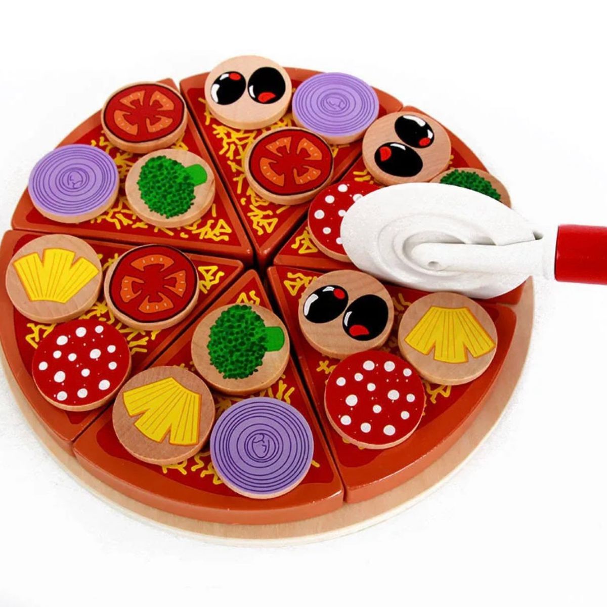 WOODTOYS - Juguete pizza de madera juego de roles niños