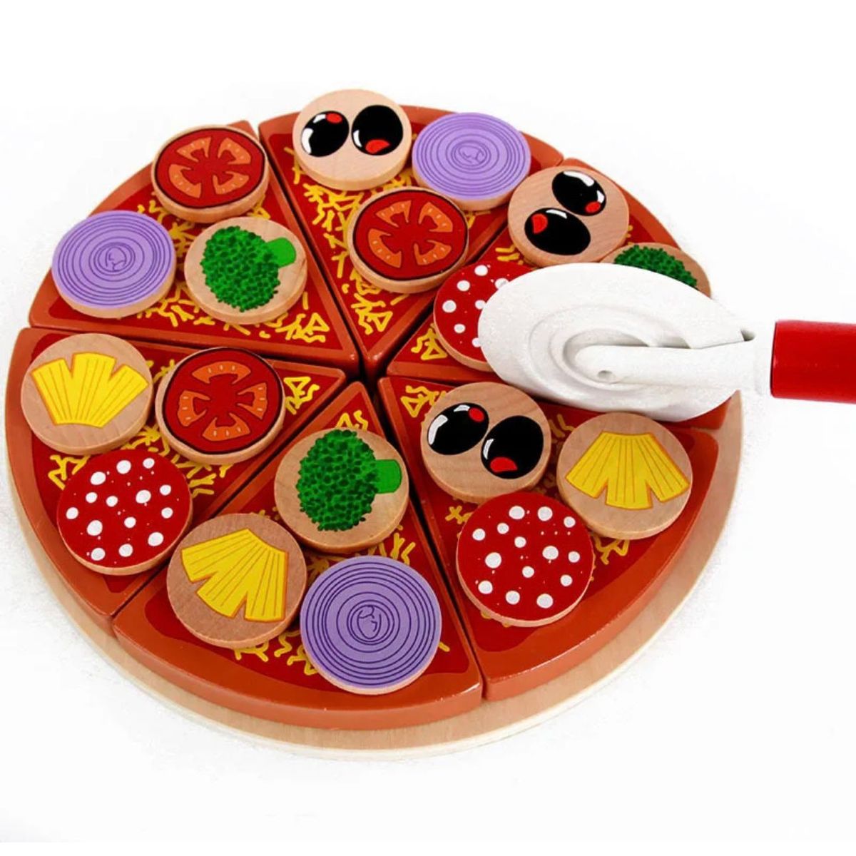WOODTOYS - Juguete pizza de madera juego de roles niños