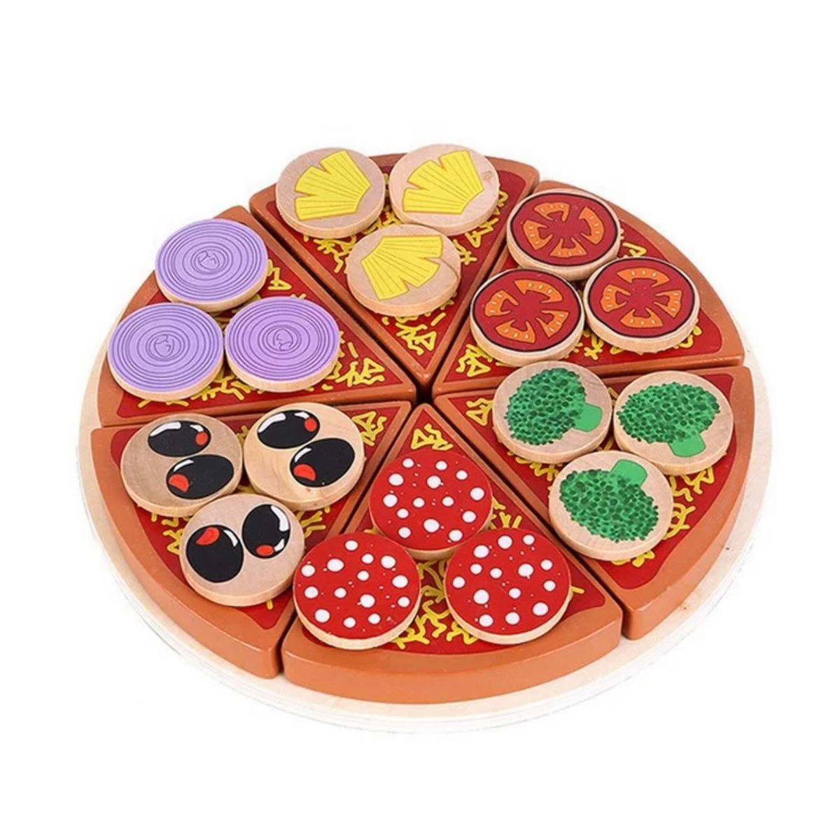 WOODTOYS - Juguete pizza de madera juego de roles niños