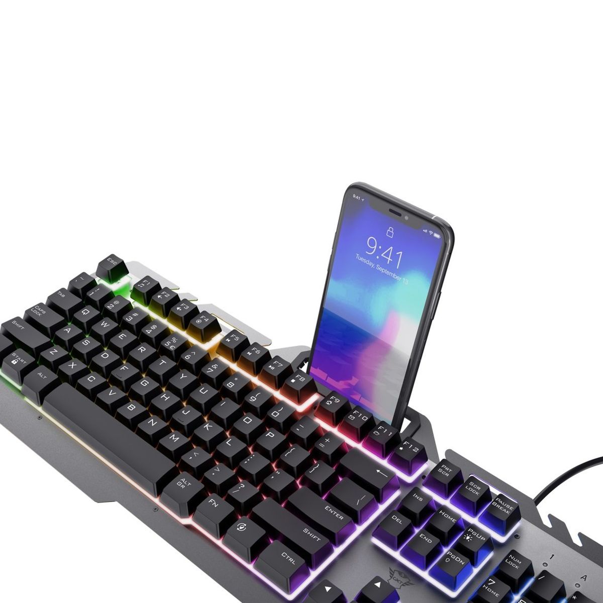 TRUST - Teclado Gamer Metálico Rgb Trust GXT 853 Metal Rainbow TRUST