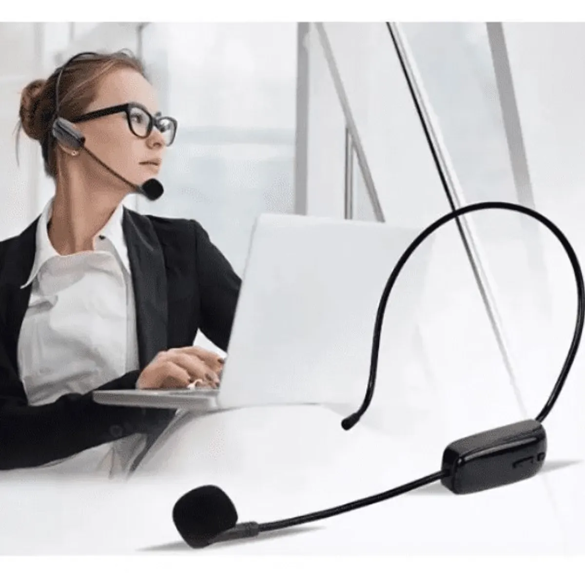 GENERICO - Microfono Inalambrico De Cintillo Bluetooth 5.0 Portatil