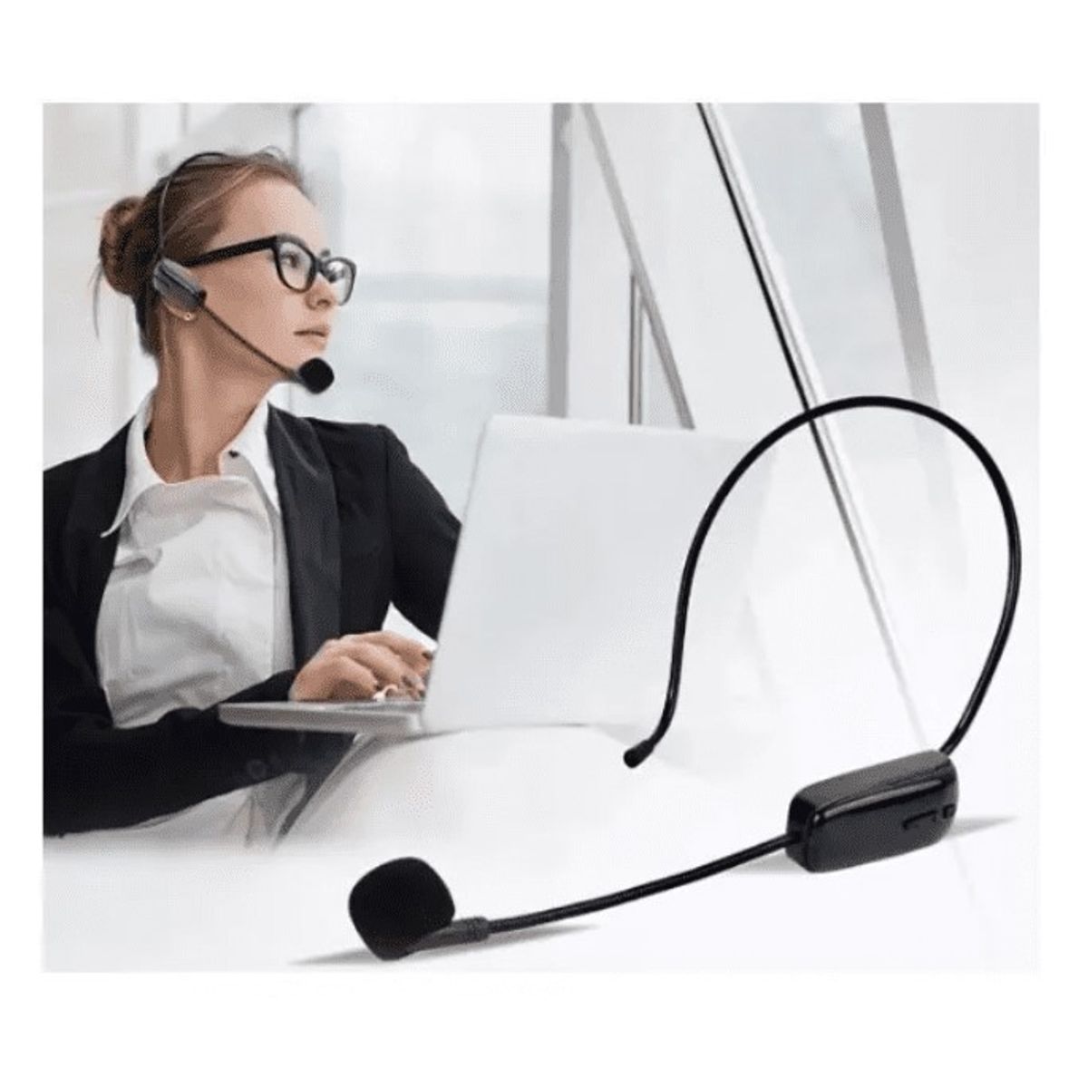 GENERICO - Microfono Inalambrico De Cintillo Bluetooth 5.0 Portatil