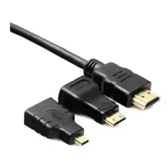 GENERICO - Cable Hdmi 3 En 1, Con Adaptadores Mini Hdmi Y Micro Hdmi