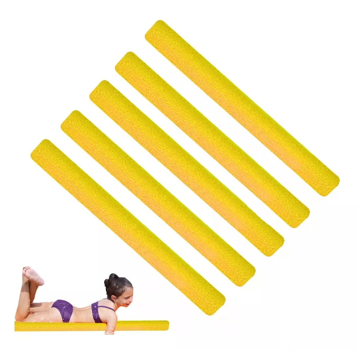 GENERICO - Fideos Flotadores De Espuma Para Piscina Pack X 5 Amarillos