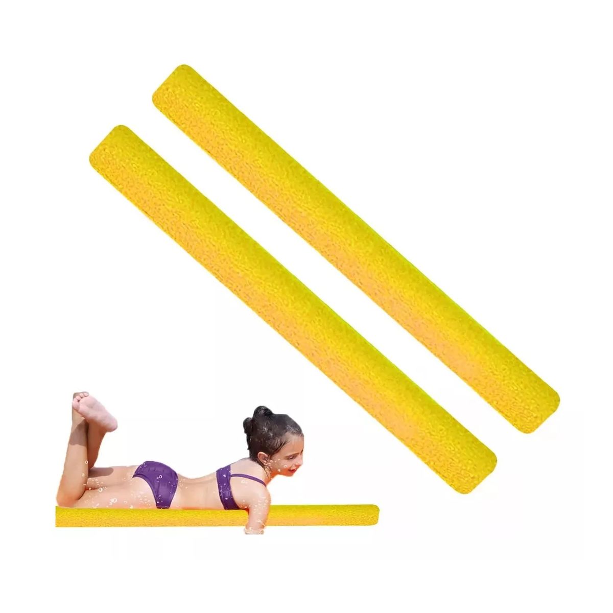 GENERICO - Fideos Flotadores De Espuma Para Piscina Pack X 2 Amarillos