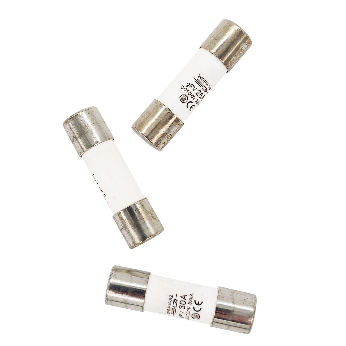 SOLIOT - Pack 10 Fusibles 10x38mm 1000v De 10a A 30a Soliot