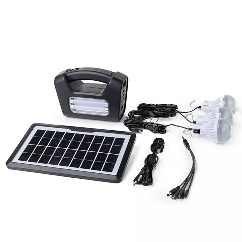 NOVYSTOR - Kit de Emergencia Solar Camping USB con 3 Ampolletas