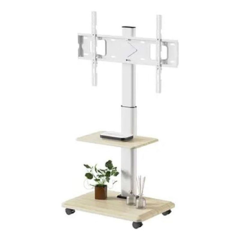 GENERICO - Rack Soporte Con Ruedas Stand De Tv Móvil 32 A 80 60kg Color Blanco
