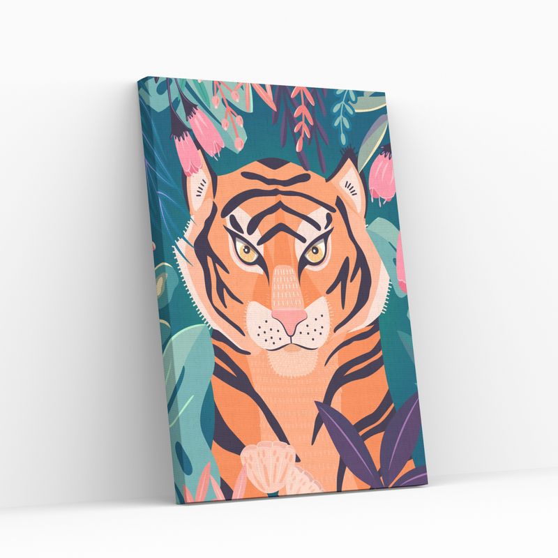 GENERICO - Diamond Painting en bastidor Tigre selvatico - Pintura con Diamantes 25x35