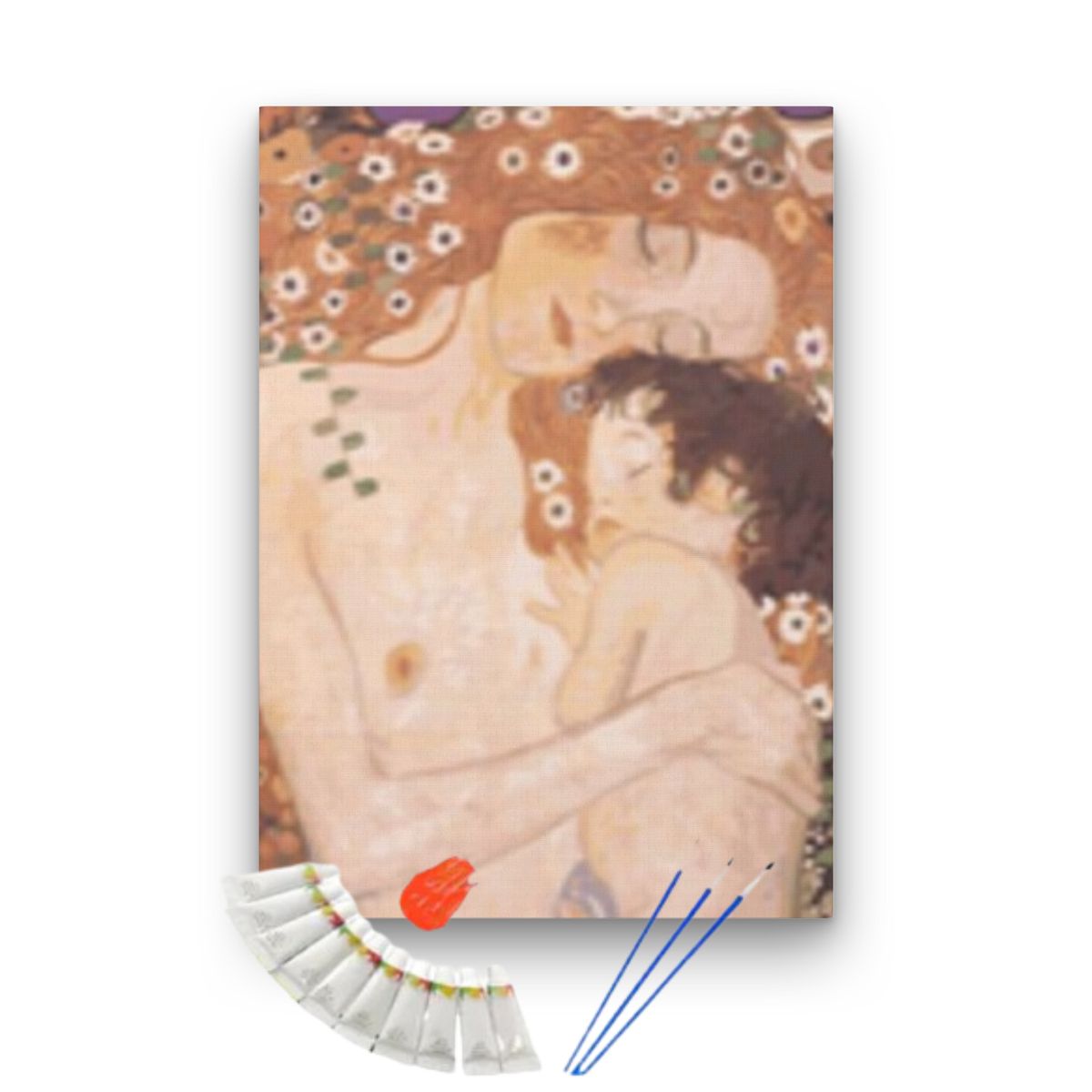 GENERICO - Pintura con números en bastidor 60x75 Mom and Baby Klimt - Painting by numbers