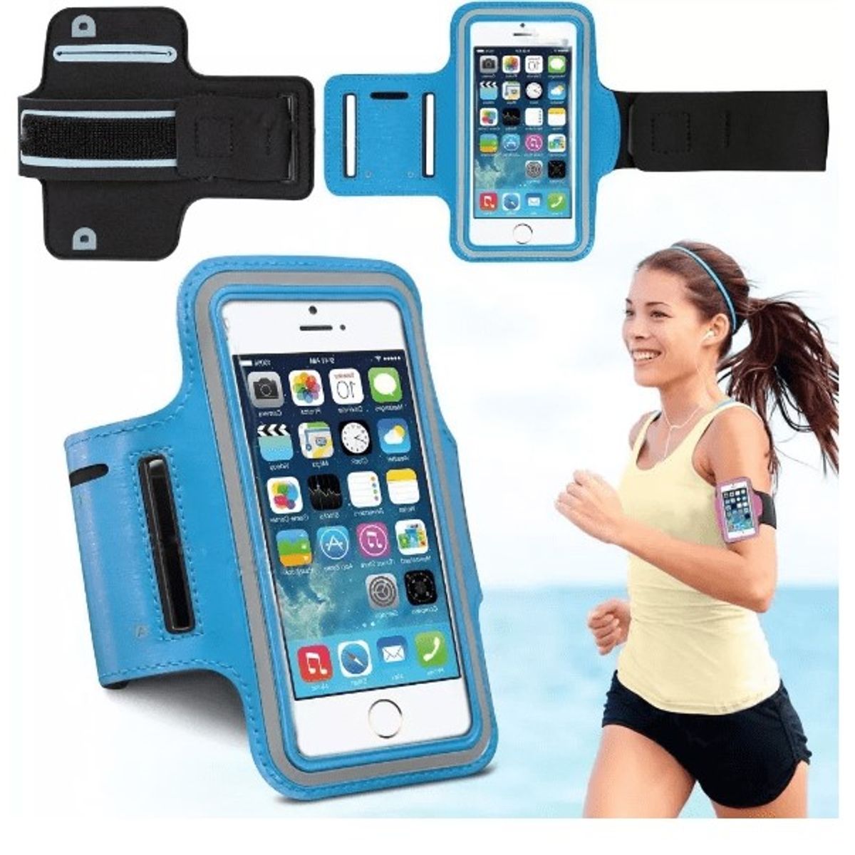 GENERICO - Brazalete De Teléfono Celular Para Correr Deportivo Trotar NEGRO