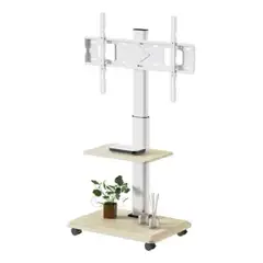 GENERICO - Rack Soporte Con Ruedas Stand De Tv Móvil 32 A 80 60kg Color Blanco