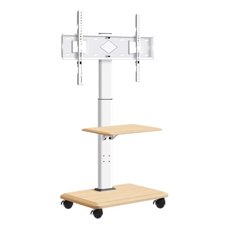 GENERICO - Rack Soporte Con Ruedas Stand De Tv Móvil 32 A 80 60kg Color Blanco