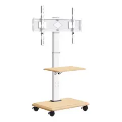 GENERICO - Rack Soporte Con Ruedas Stand De Tv Móvil 32 A 80 60kg Color Blanco