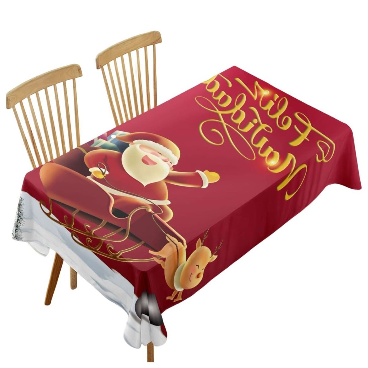 GENERICO - Mantel de Navidad Fechas Navideñas 140x220cm A03