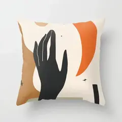 GENERICO - Cojin Moderno Abstracto Poliéster 45x45cm Mano Minimalista