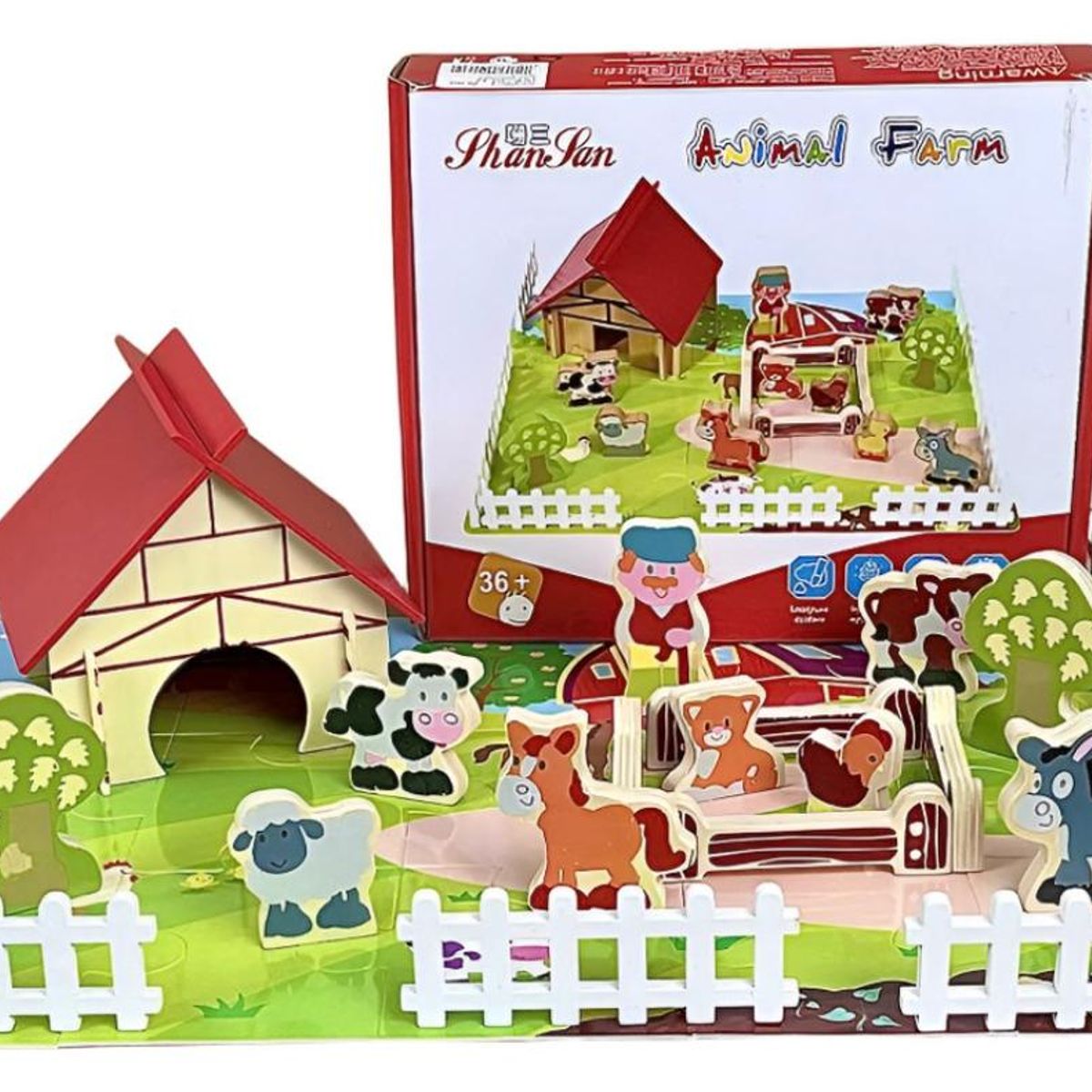 GENERICO - Animales de la Granja armables madera niños juguete