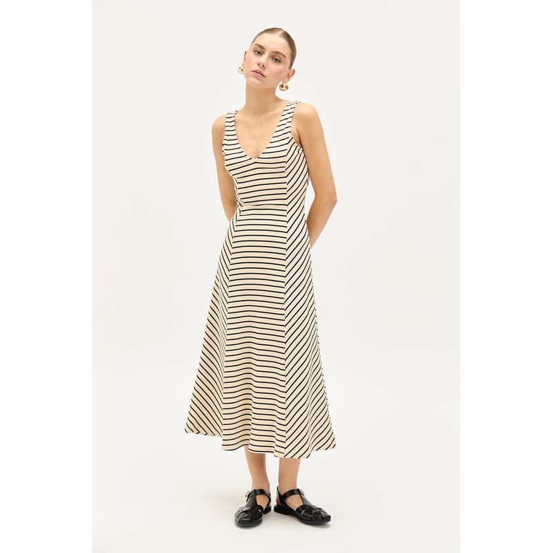 IO - Vestido Largo Crudo Mujer Io