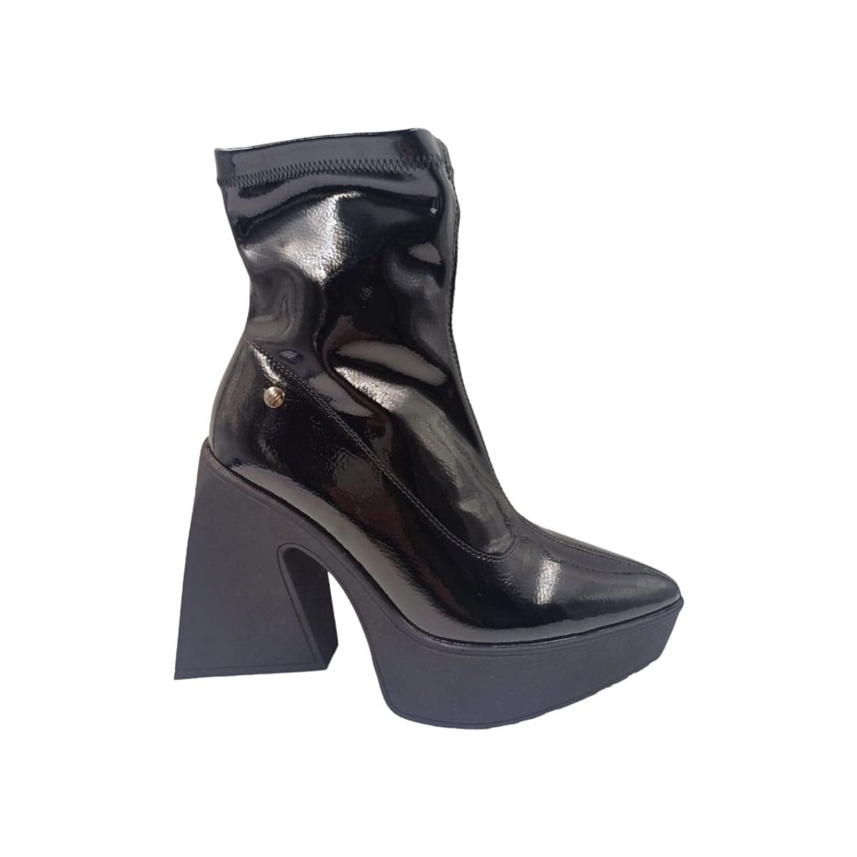 PAND G - Botín Negro Charol Plataforma Mujer