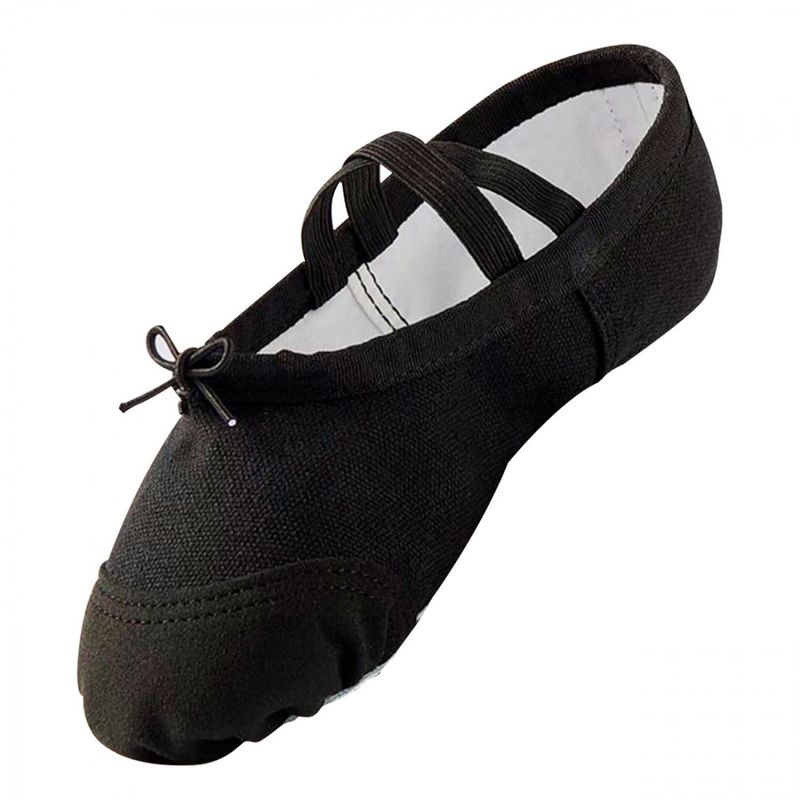 ZAPATOS Y ZAPATILLAS - Zapatillas Media Punta Lona Y Gamuza Ballet Niña Negro 7702