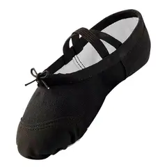 ZAPATOS Y ZAPATILLAS - Zapatillas Media Punta Lona Y Gamuza Ballet Niña Negro 7702