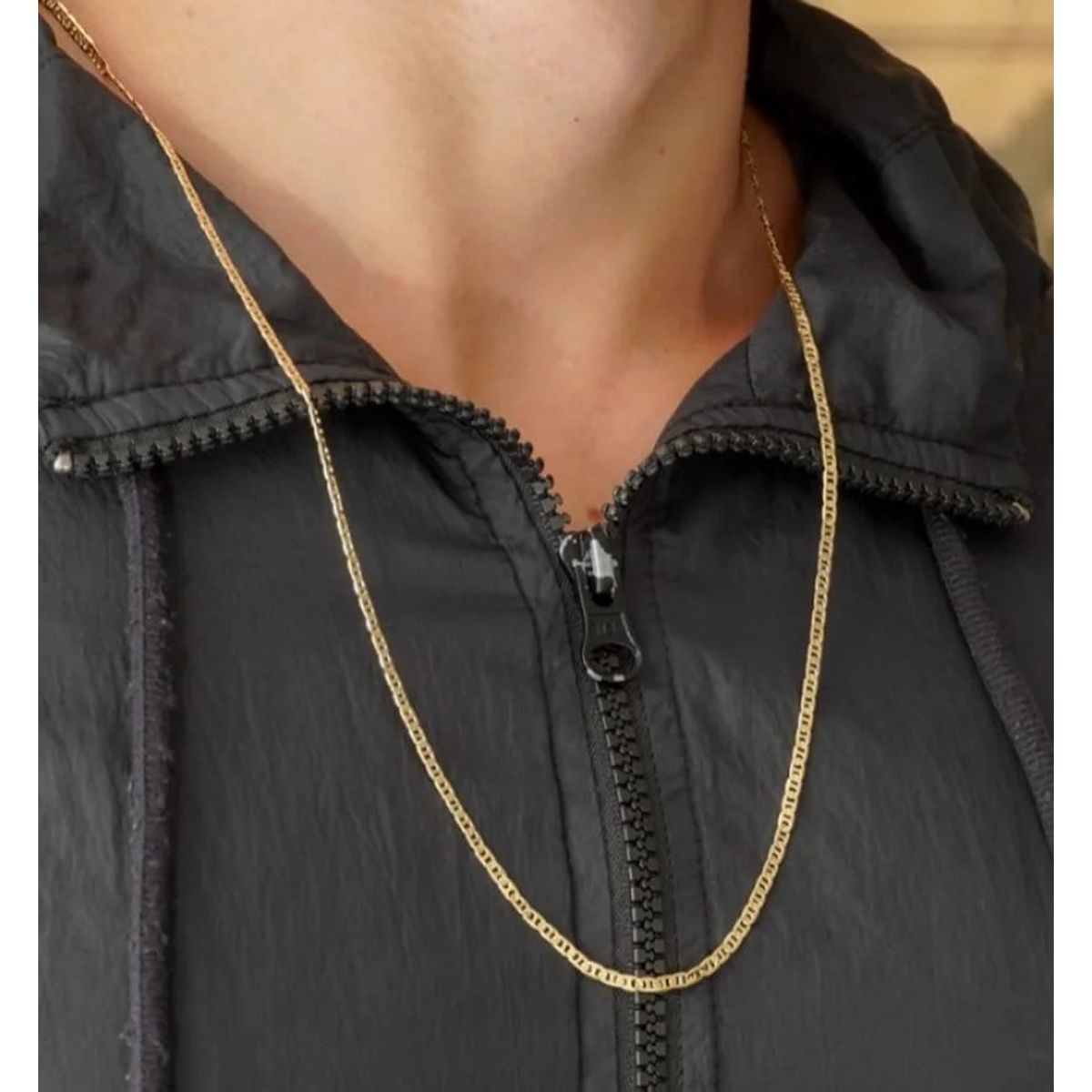 GENERICO - Cadena Tejido Escalera Clásica Delgada Oro Laminado 18k