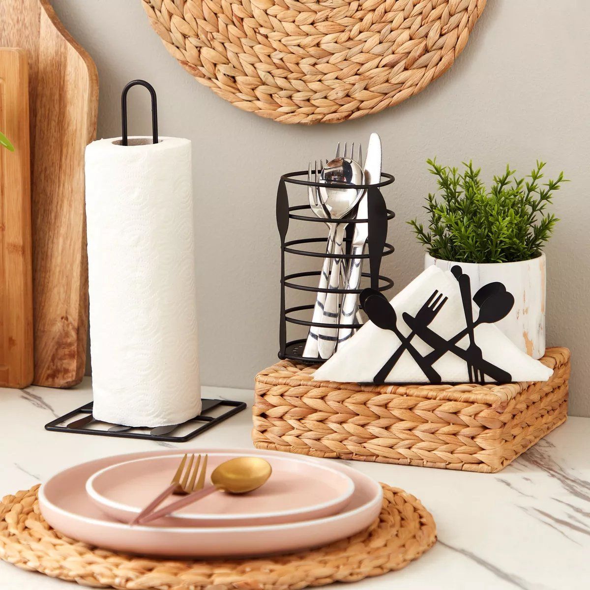 REGALITOLINDO CL - Soporte Metal para Cubiertos 16x10 cms Black