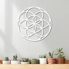 ELAB PROPIA - Cuadro Geometría Sagrada Semilla de la Vida 40cm - Madera Fun Republic