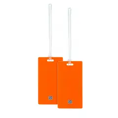 GO TRAVEL - PAR DE IDENTIFICADORES DE EQUIPAJE COLORES BRILLANTES NARANJ