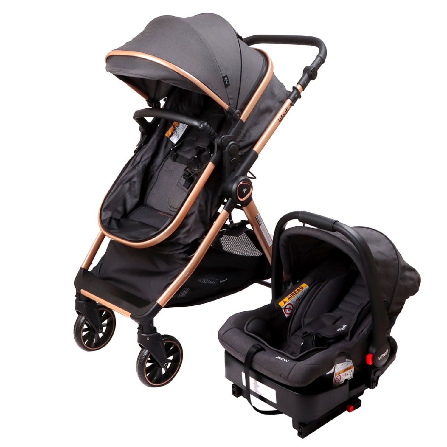 INFANTI Coches Travel System Romanzo X1-D Negro Bronce Infanti