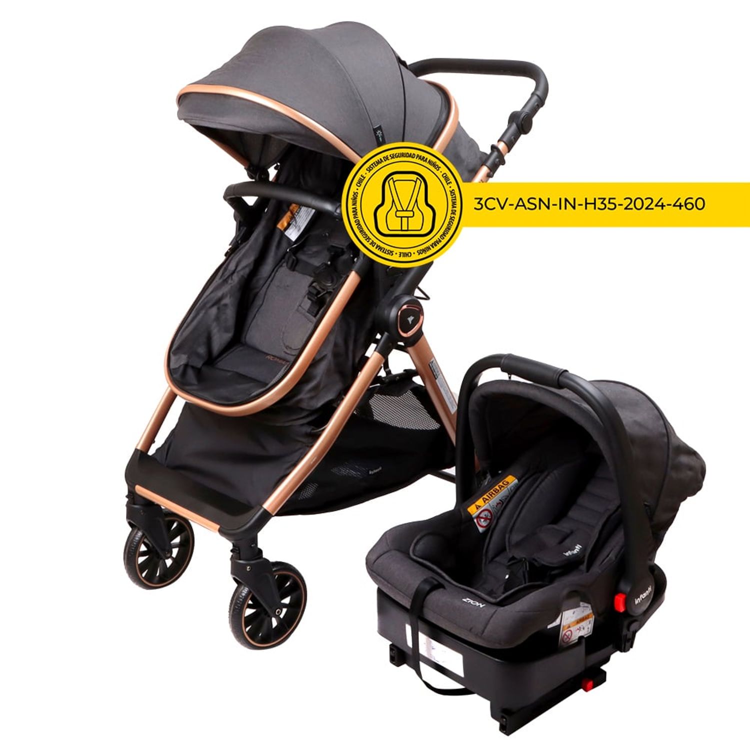 INFANTI Coches Travel System Romanzo X1-D Negro Bronce Infanti