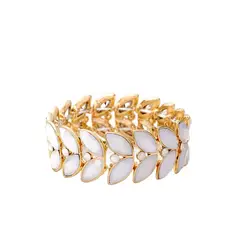 VANE COLLECTION - Pulsera mujer stretch marquis en cristales color perla