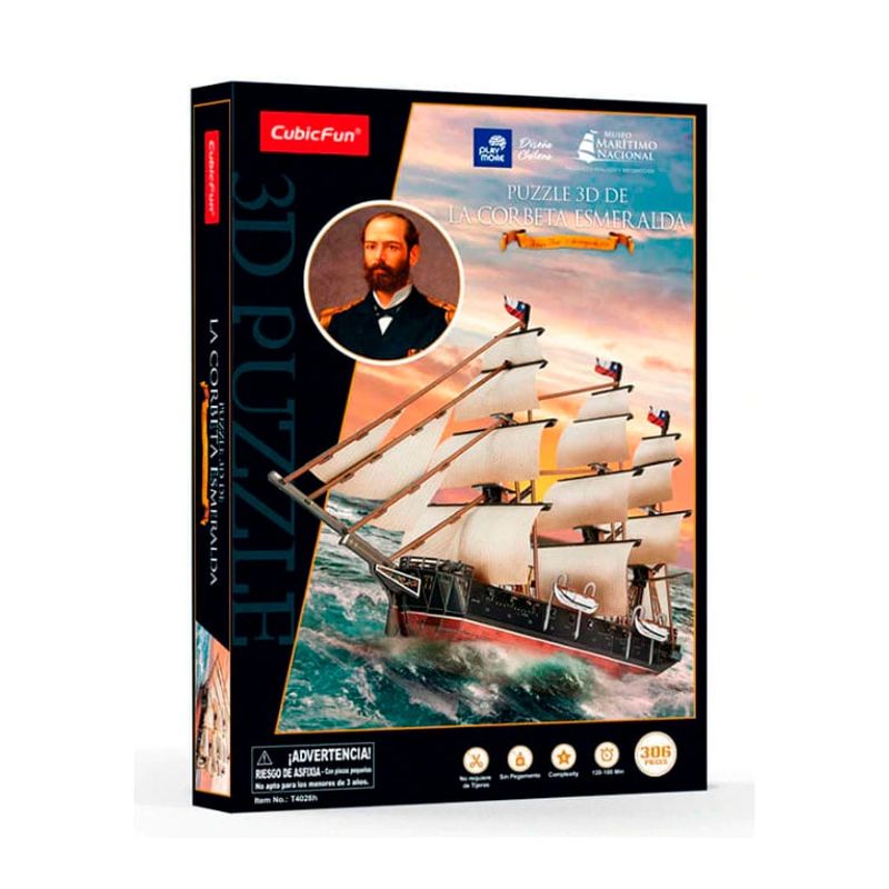 GENERAC - Puzzle 3D Barco Esmeralda de Arturo Prat